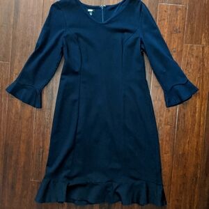 Talbots petite 3/4 sleeve navy blue dress